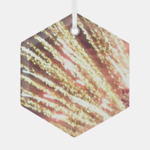 Feux d'artifice 11 ornement hexagone en verre