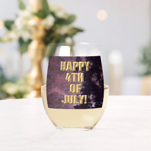 Feux d'artifice 16 4 juillet verre à vin