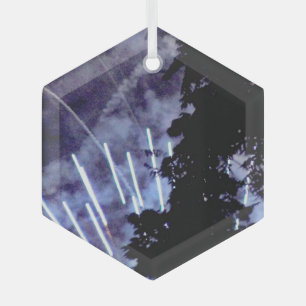Feux d'artifice 1 ornement hexagone en verre