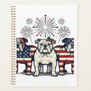 Feux d'artifice de Bouledogue patriotique Gravure 