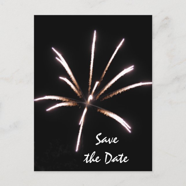 Feux d'artifice sur carte de sauvegarde de mariage (Devant)