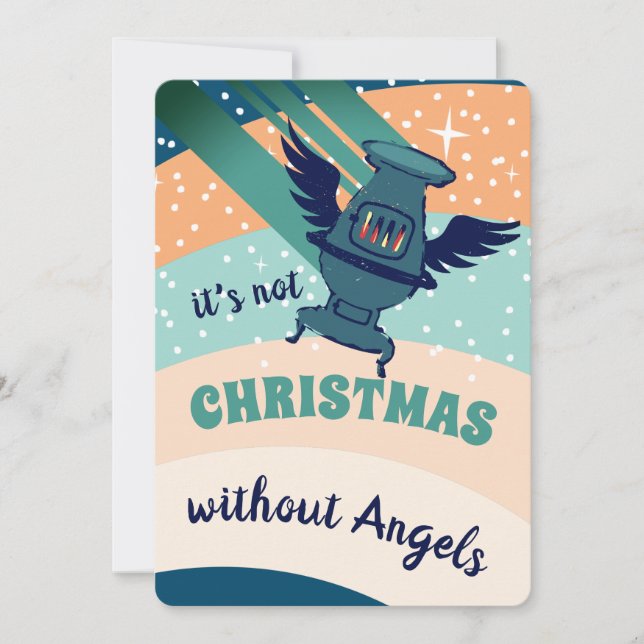 Feux de four angel carte de Noël personnalisée (Devant)