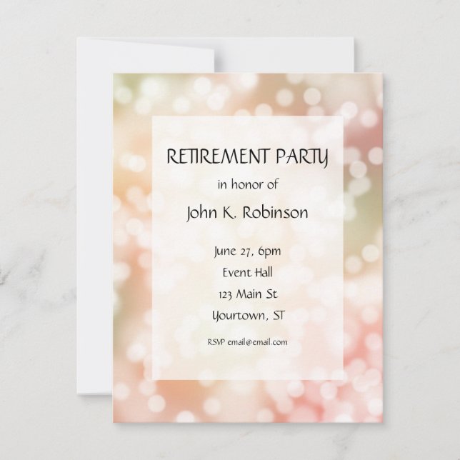 Feux de la partie Retraite Invitation de la partie (Devant)