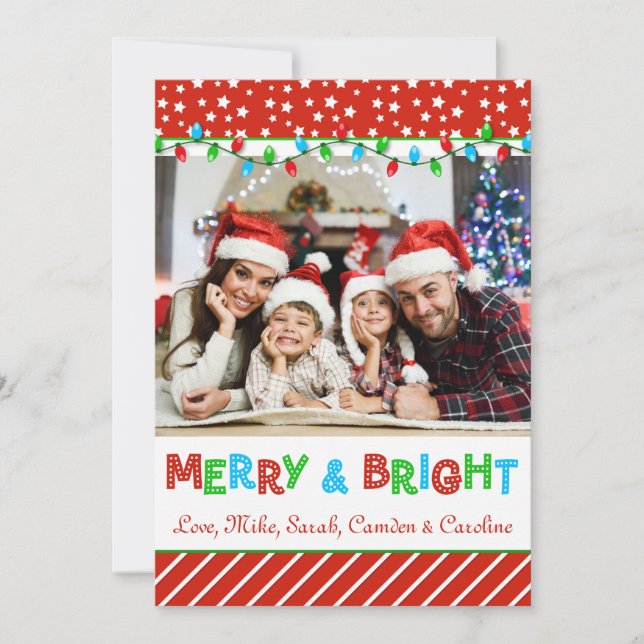 Feux de Noël Carte photo de voeux de famille (Devant)