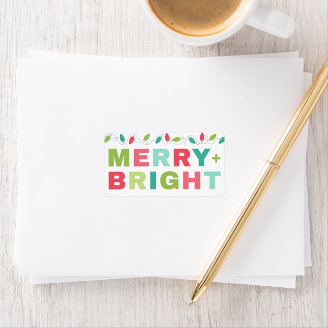 Feux de Noël Joyeux et Étiquette lumineux (En situation)
