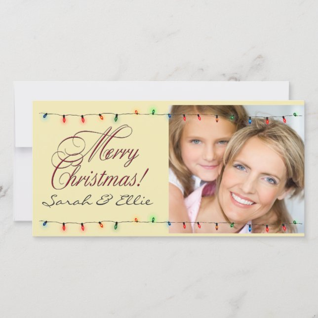 Feux de vacances Noël carte photo modèle (Devant)