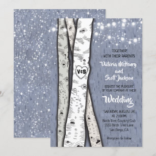 Feux jumelles Invitations de mariage d'arbre à ois