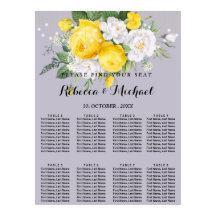 Feux rustiques Poster Floral Jaune