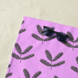 Fever Tree Leaves Pattern Beach Towel