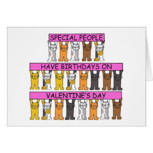 Février 14 Anniversaire Cute Cartoon Cats