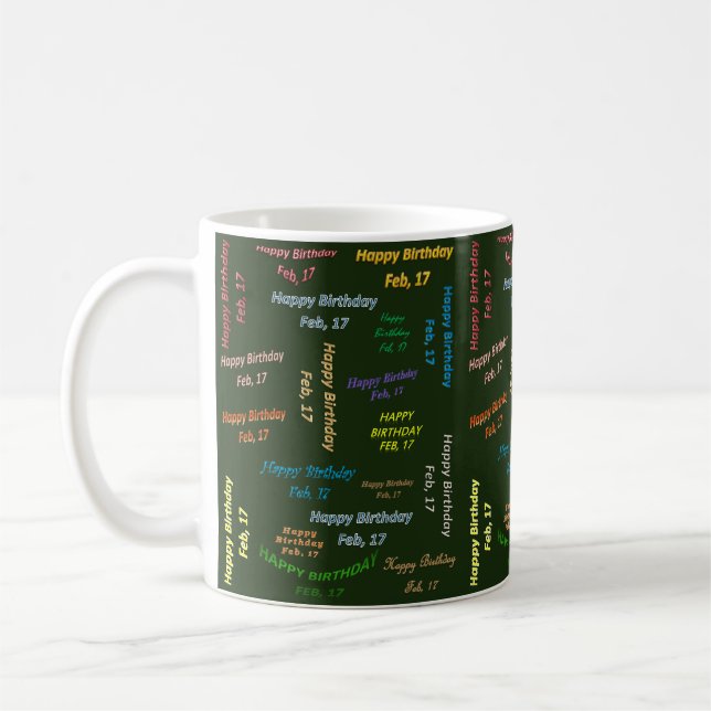 Février, 17 Anniversaire Mug (Gauche)