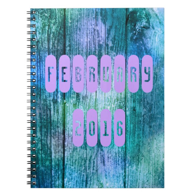 Février 2016 Violet Turquoise Valentine Carnet (Devant)