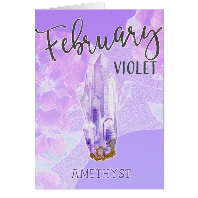 Février Anniversaire Violet et Amethyst Birthstone (Devant)
