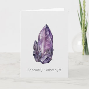 Février Birthstone Amethyst Bonne carte d'annivers