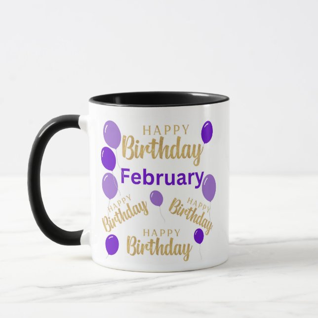 Février joyeux anniversaire Mug (Gauche)
