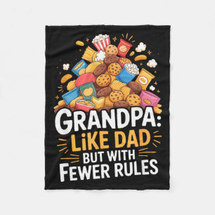 Fewer Rules Funny Grandpa  Fleece Blanket