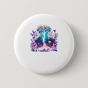 Fey Gothic Emo Goblincore Aesthetic  Forest Graphi 2 Inch Round Button