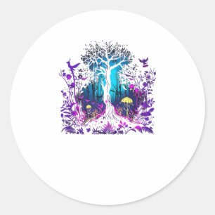 Fey Gothic Emo Goblincore Aesthetic  Forest Graphi Classic Round Sticker