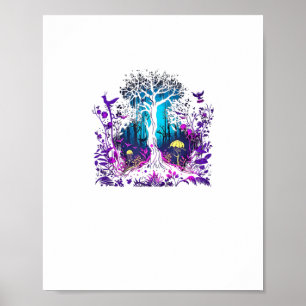 Fey Gothic Emo Goblincore Aesthetic  Forest Graphi Poster