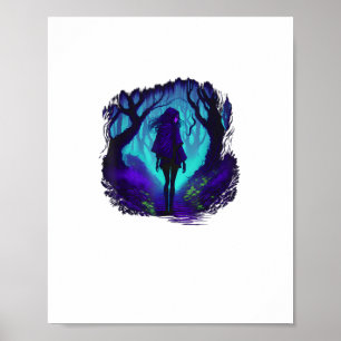 Fey Gothic Emo Goblincore Aesthetic  Forest Graphi Poster