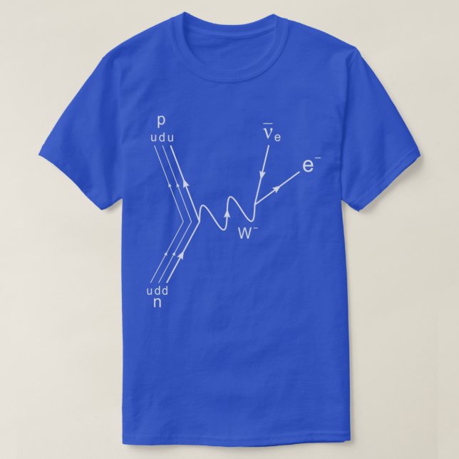 Feynman diagram proton neutron scattering dark ver T-Shirt (Design Front)