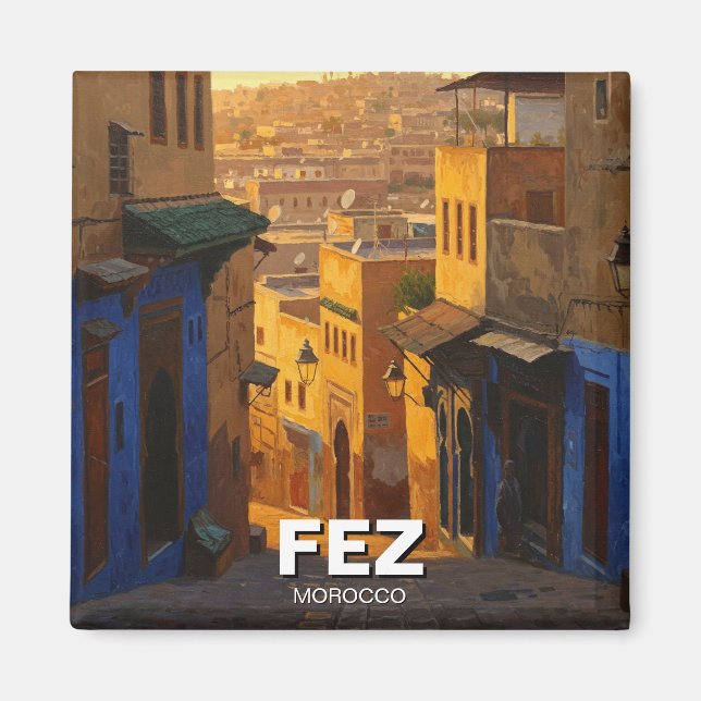 Fez Morocco Travel Magnet (Front)