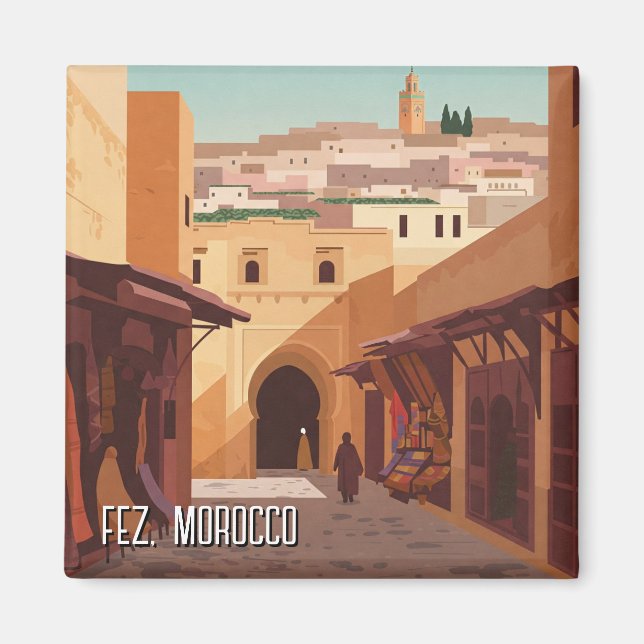Fez Morocco Travel Magnet (Front)