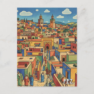 Fez Morocco Travel Postcard
