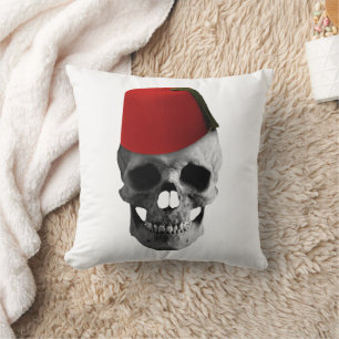 Fez of the Effendi: A Skull's Egyptian Tale Throw Pillow