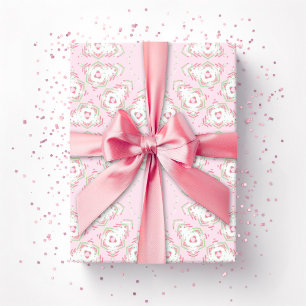 Fez Starburst Trellis in Pink and Green Wrapping Paper