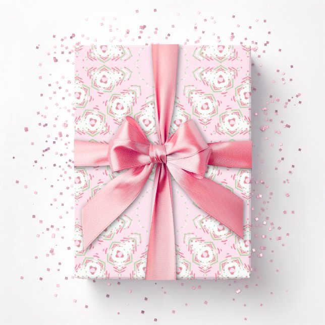 Fez Starburst Trellis in Pink and Green Wrapping Paper (Creator Uploaded)