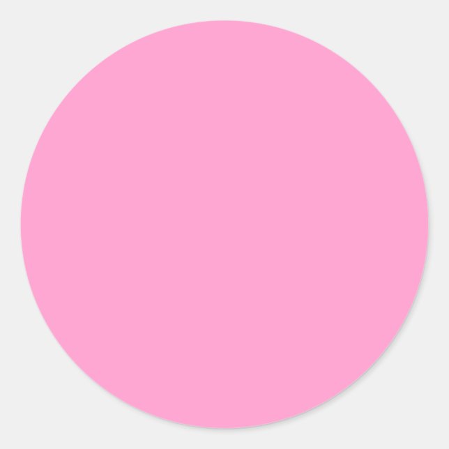 FF99CC Solid Medium Pink Colour Template Classic Round Sticker (Front)