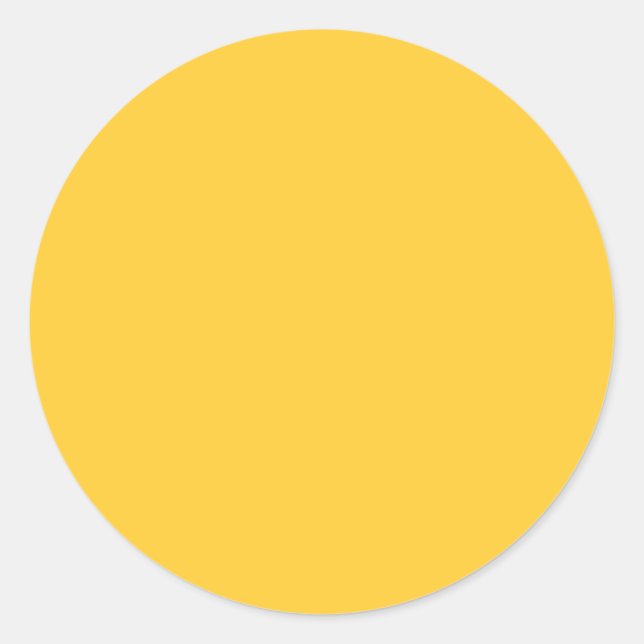 FFCC33 Solid Yellow Background Colour Classic Round Sticker (Front)