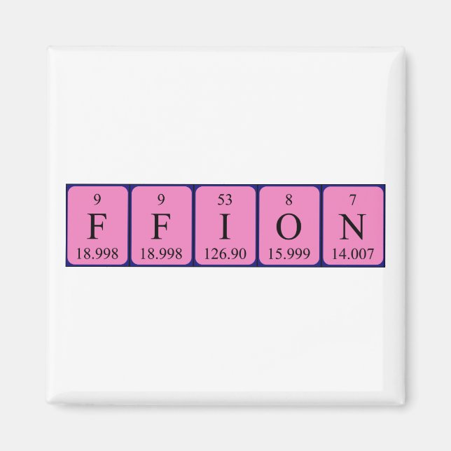 Ffion periodic table name magnet (Front)