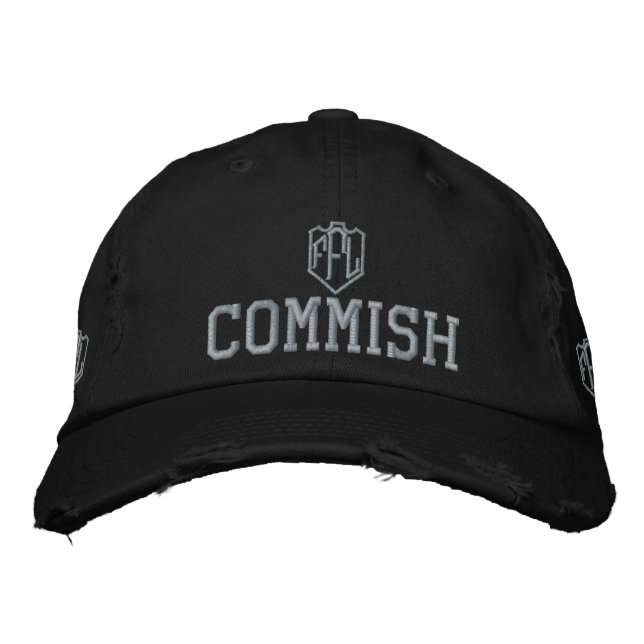 FFL Commish (Fantasy Football League) Embroidered Hat (Front)