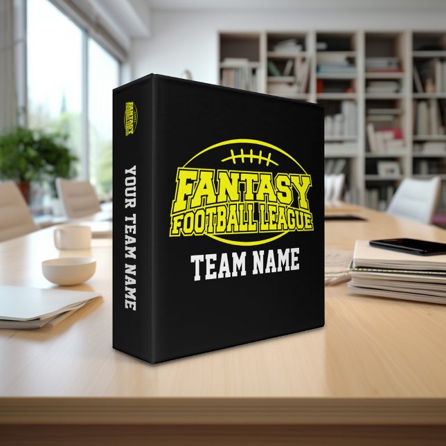 FFL Fantasy Football League Planner Binder (Personalized 3-ring binder - sports theme with area for name and custom text)