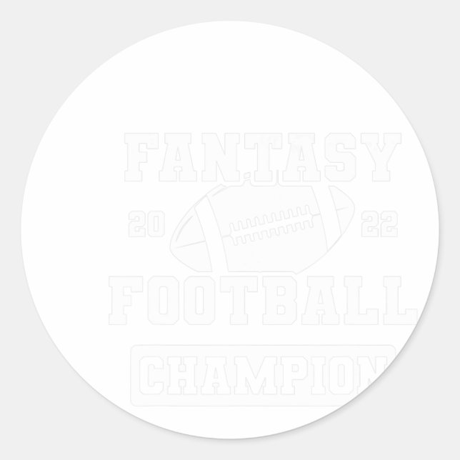 FFL League Champ Winner 2022 Fantasy Football Cham Classic Round Sticker (Front)