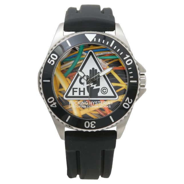 FH WIRES Protector Black SILICON BAND WATCH (Front)