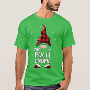 Fi It Gnome Buffalo Plaid Matching Family Christma T-Shirt