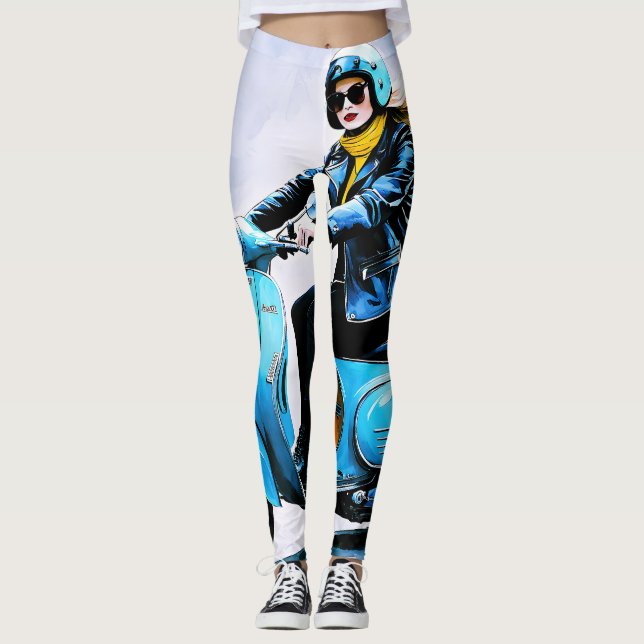 “Fiamma”  “Corsa Elegante” – Elegant Ride     Leggings (Front)
