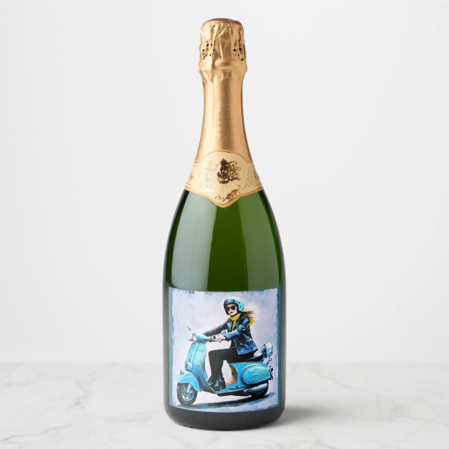 “Fiamma”  “Corsa Elegante” – Elegant Ride     Sparkling Wine Label (Front)