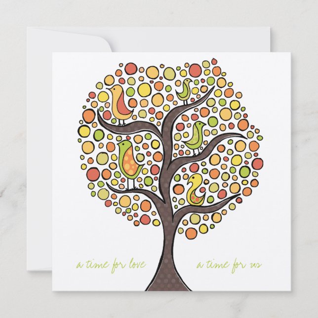 Fiançailles Automne Mariage Arbre Invitation (Devant)