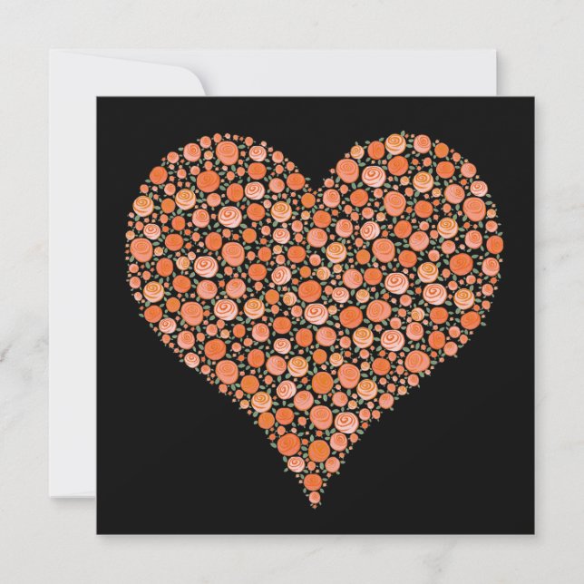 Fiançailles Black Tangerine Roses Invitation de co (Devant)