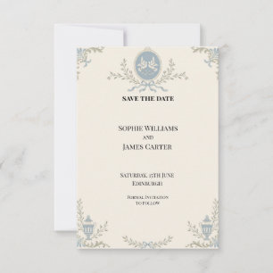 Fiançailles Blue Regency Cameo Save The Date