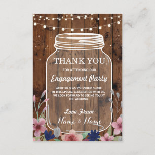 Fiançailles carte de remerciements Mariage Jar Flo