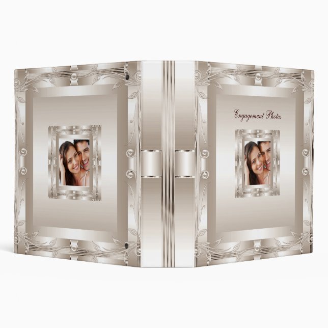 Fiançailles classeur Photo Album Cream Art Déco (Arrière-plan)