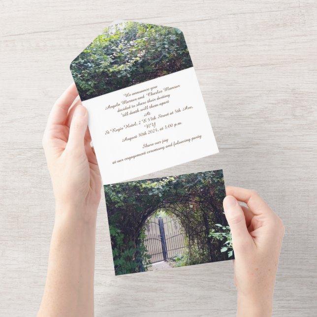 Fiançailles Invitation Gate Garden (Déchirure)