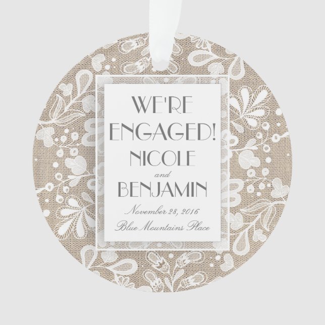 Fiançailles Lace et Burlap Élégant (devant)