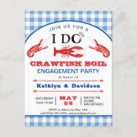 Fiançailles Photo Crawfish Boil Party Invitation