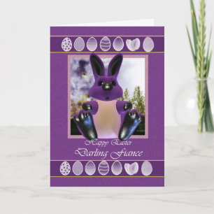 Fiance Carte de Pâques avec Bunny de Pâques